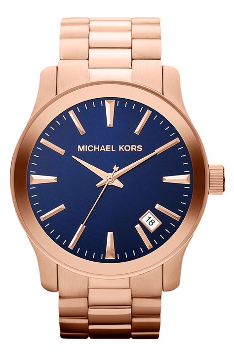 michael kors watch blue band|Michael Kors blue dial watch.